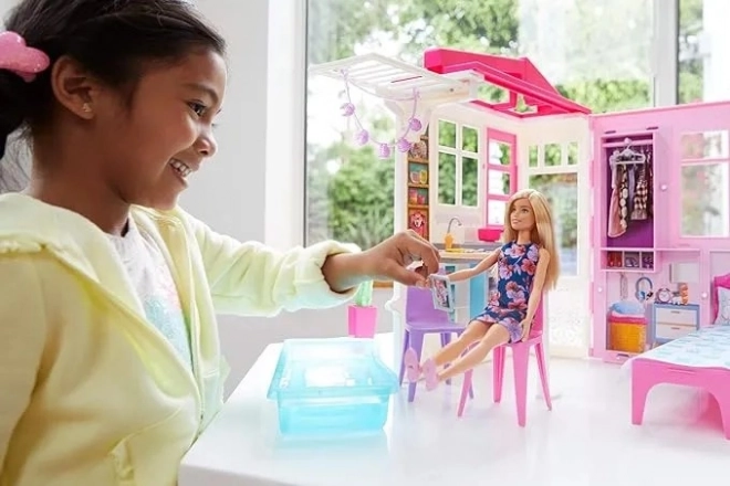 Domek dla Lalek Barbie z Akcesoriami i Lalką GWY84