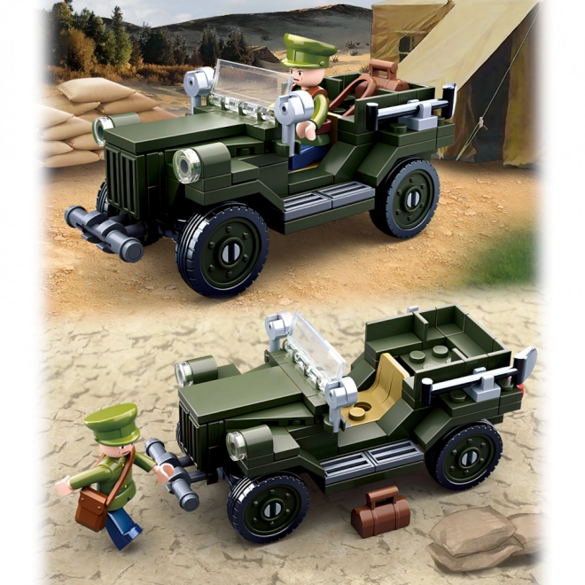 Klocki wojskowy jeep Sluban GAZ 67