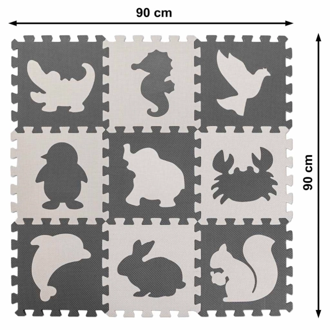 Kontrastowe piankowe puzzle ze zwierzętami - 9 sztuk