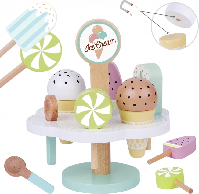 Drewniane magnetyczne lody na stojaku od Tooky Toy