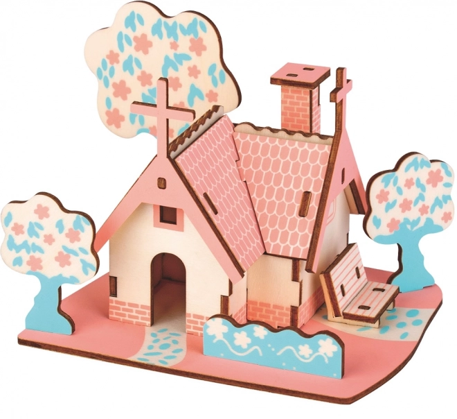 Woodcraft Drewniane 3D puzzle Amerykański domek
