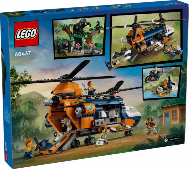 LEGO City 60437 Helikopter do badań w dżungli na podstawowej bazie