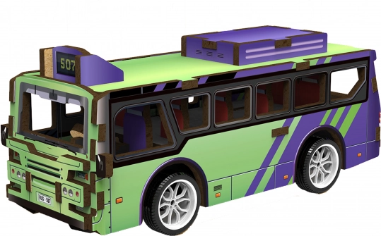 3D drewniane puzzle Autobus