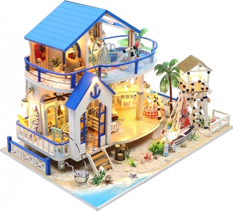 Miniaturowy domek Legenda o Błękitnym Morzu – kreatywny zestaw do budowy z oświetleniem LED