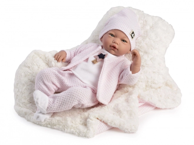 Guca 10219 LUCIA - realistyczna lalka niemowlę ze dźwiękami i miękkim materiałowym ciałem - 46 cm