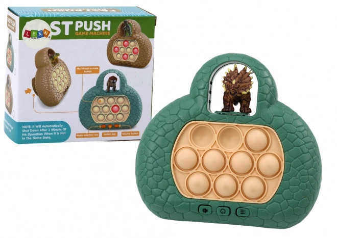 Gra Arkadowa Pop It Dinozaur na konsoli 4 tryby gry Zielony kolor