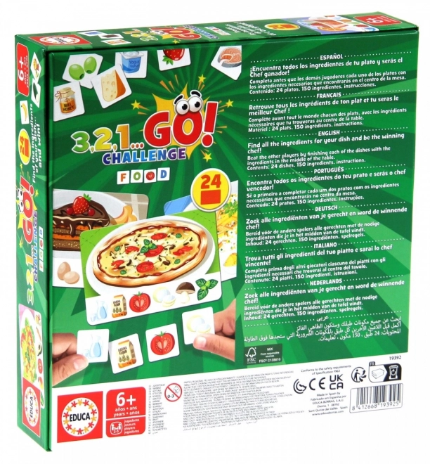 Zabawna gra planszowa 3,2,1... Go! Challenge Food od Educa Borrás