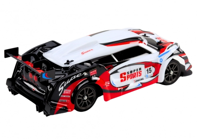 RC samochód wyścigowy 1:16 Drift z wymiennymi kołami czerwono-biały