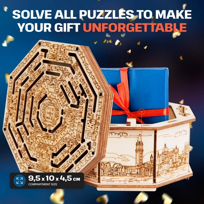 EscapeWelt 3D Drewniana układanka Secret Maze Box złożona
