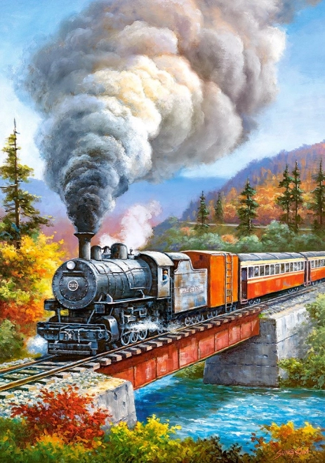 Puzzle 500 elementów Przejazd pociągu