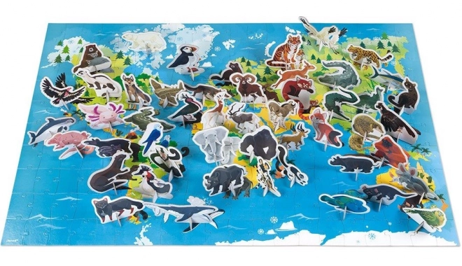 JANOD Edukacyjne puzzle Zagrożone zwierzęta 200 elementów