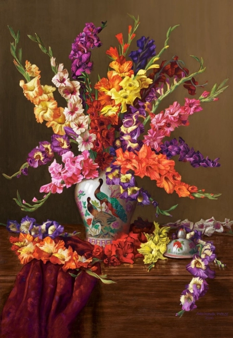Puzzle 1000 sztuk Mieczyki w chińskiej wazie