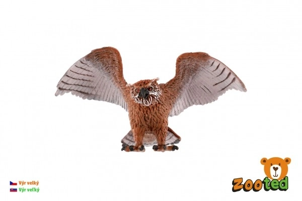 Puchacz wielki zabawkowy plastik 11 cm w woreczku