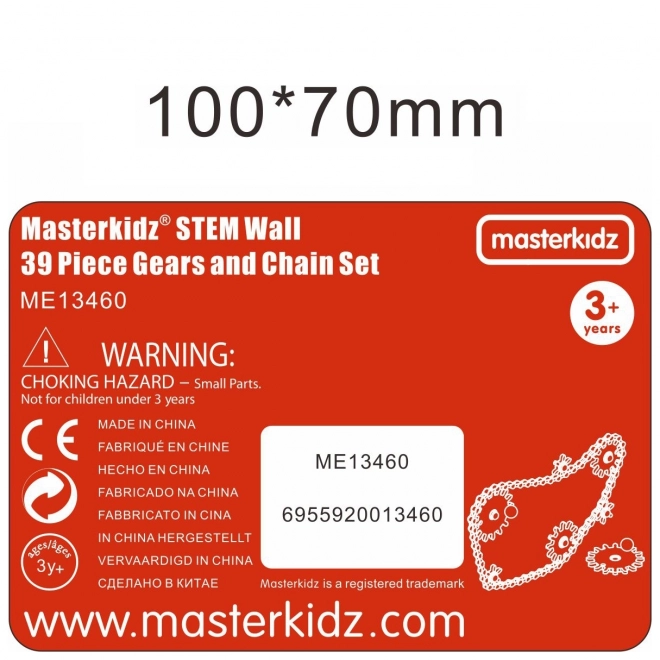 Masterkidz STEM Tablica z kołami zębatymi i łańcuchem 39 części