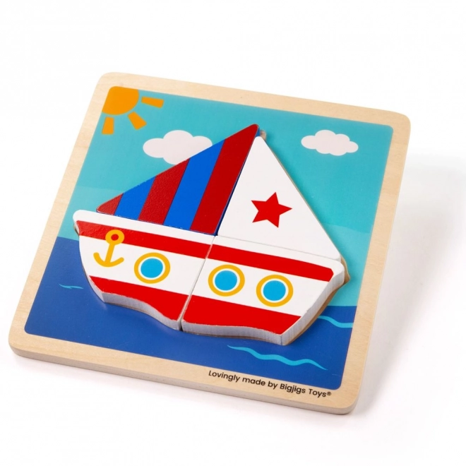 Bigjigs Toys Wkładanka Puzzle Żaglowiec