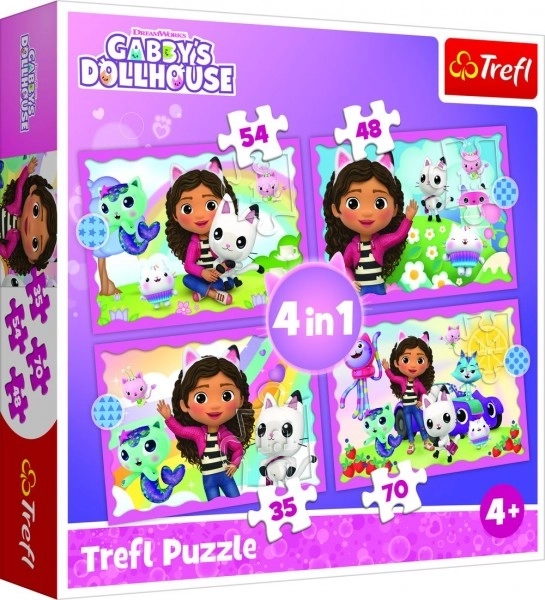 Puzzle 4w1 Domek Kota Gabi 4+