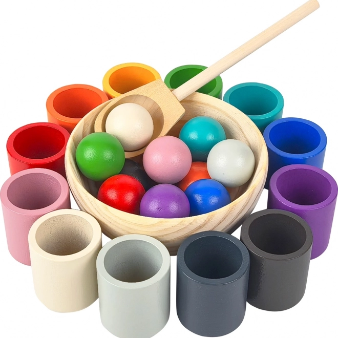 2Kids Toys tęczowe kuleczki i kubeczki – zestaw Montessori 12 kolorów