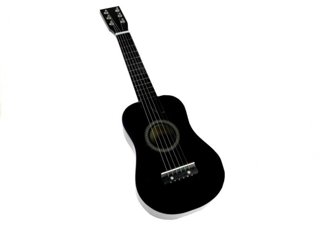 Drewniana klasyczna gitara z kostką czarna 60 cm