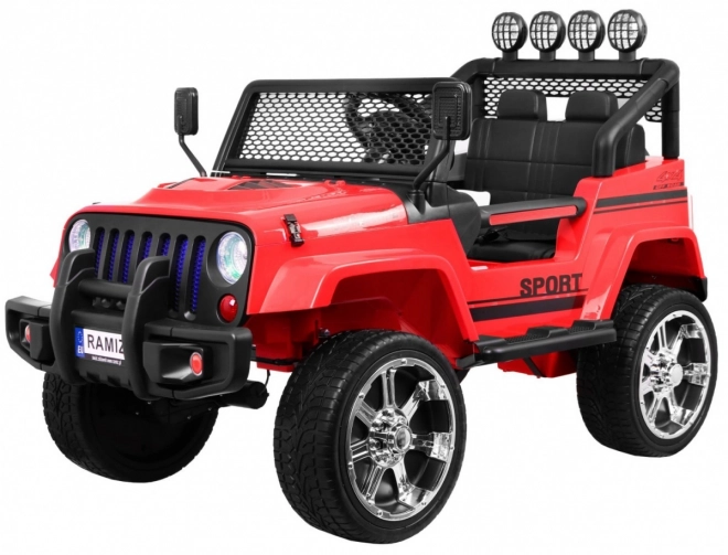 Czerwone dziecięce elektryczne auto Raptor Drifter z napędem 4x4