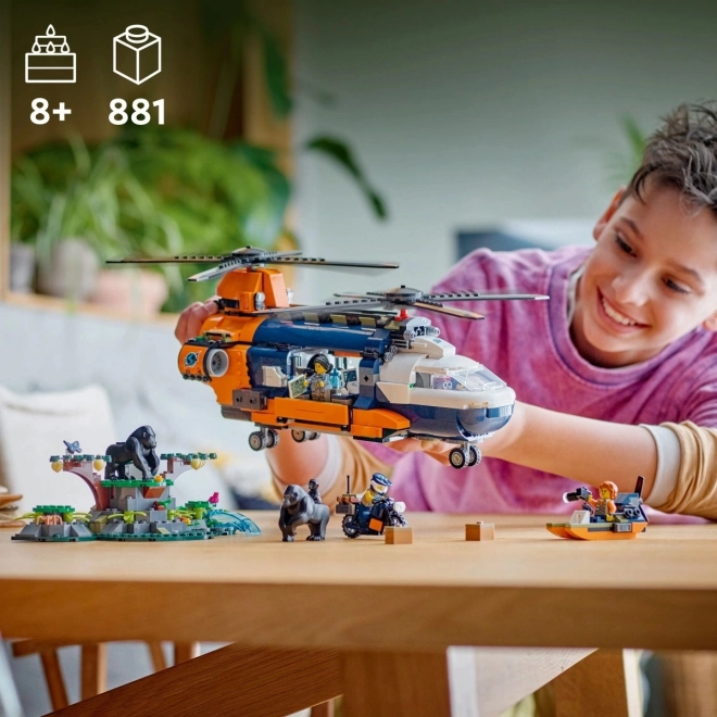 LEGO City 60437 Helikopter do badań w dżungli na podstawowej bazie