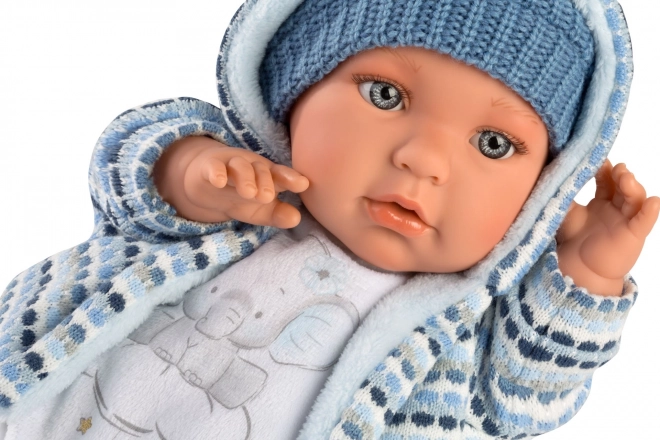Llorens 42405 BABY ENZO - realistyczna lalka dźwiękowa z miękkim materiałowym ciałem - 42 cm