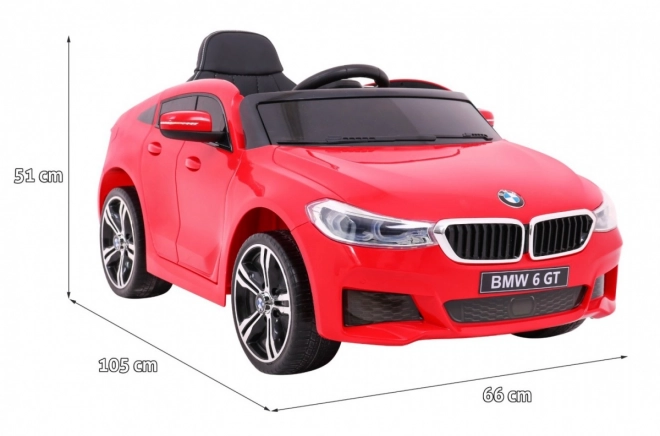 BMW 6 GT Auto na baterie czerwone + zdalne sterowanie + powolny start + EVA + pasy + LED MP3