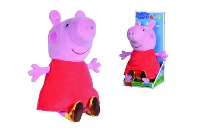 Pluszowe Świnka Peppa Pig z dźwiękiem, 22 cm