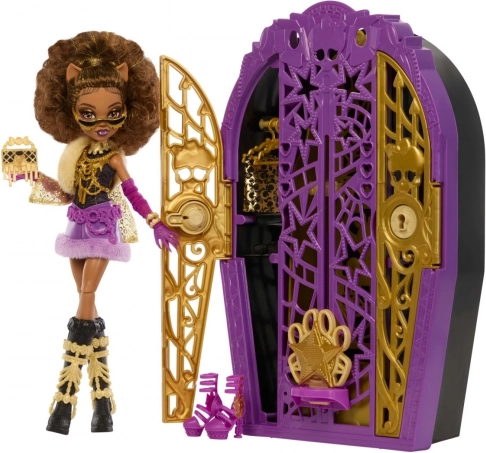 Lalka MONSTER HIGH Straszliwe tajemnice Clawdeen Wolf z tajną szafą i akcesoriami