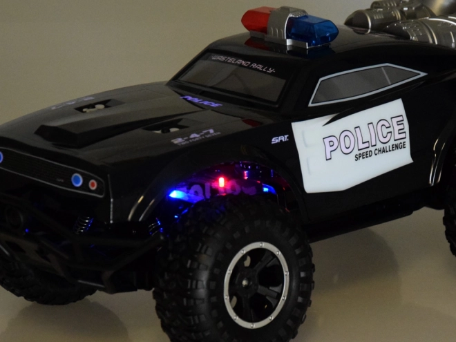 Du7cy zdalnie sterowany monster truck POLICE owietlenie na zdalne sterowanie RC0626