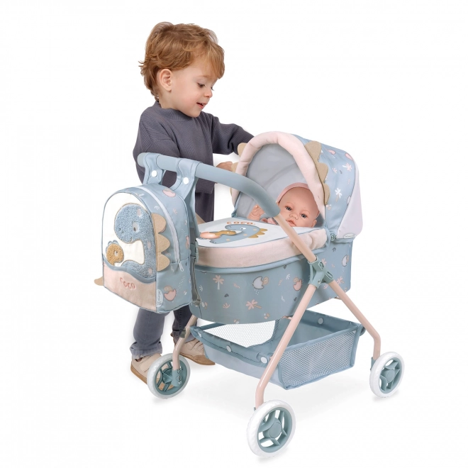 DeCuevas 86080 Mój pierwszy wózek dla lalek z plecaczkiem COCO 2024 - 56 cm