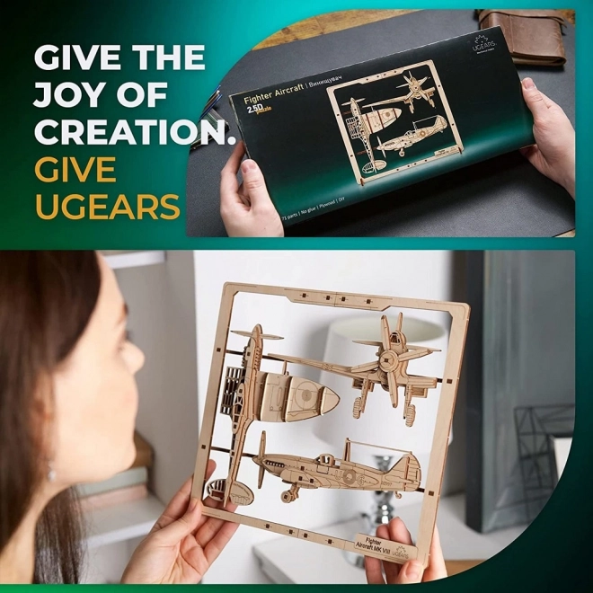Ugears drewniane mechaniczne puzzle Myśliwiec