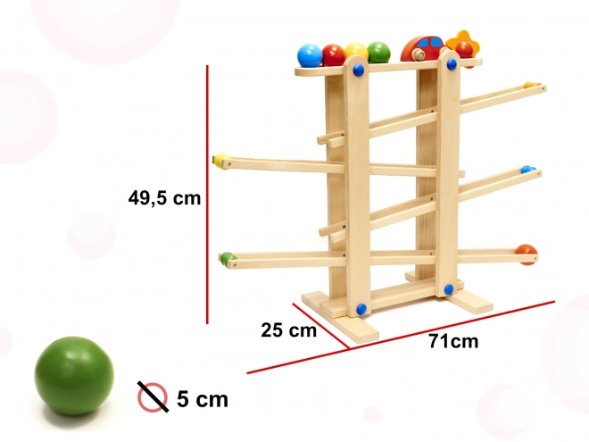 Drewniany tor kulkowy Montessori XXL