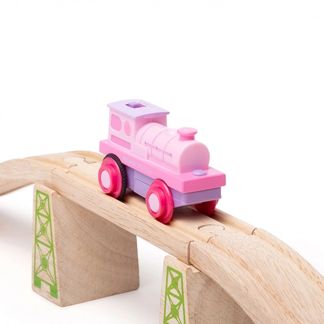 Bigjigs Rail Elektryczna Lokomotywa Silny Różowy