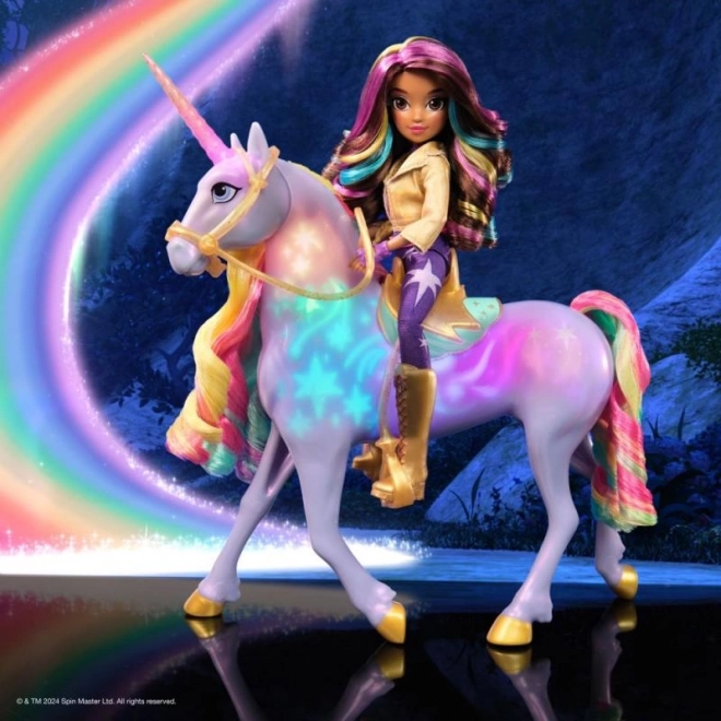 UNICORN ACADEMY ŚWIETLNY JEDNOROŻEC WILDSTAR Z LALKĄ SOPHIA 24cm
