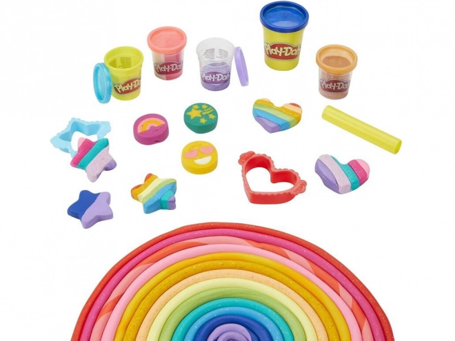 Zestaw Play-Doh z brokatową ciastoliną Hasbro z 21 kolorami i foremkami