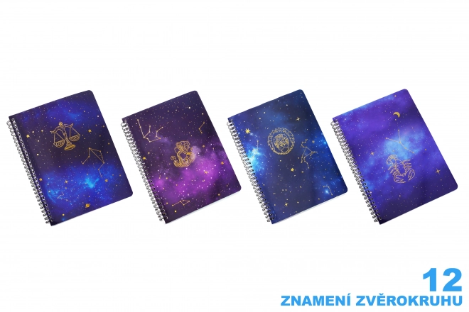 Notatnik spiralny w linie 18x25 cm, 80 stron - Zodiak – Waga