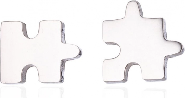 Stalowe kolczyki puzzle ze stali chirurgicznej 316L