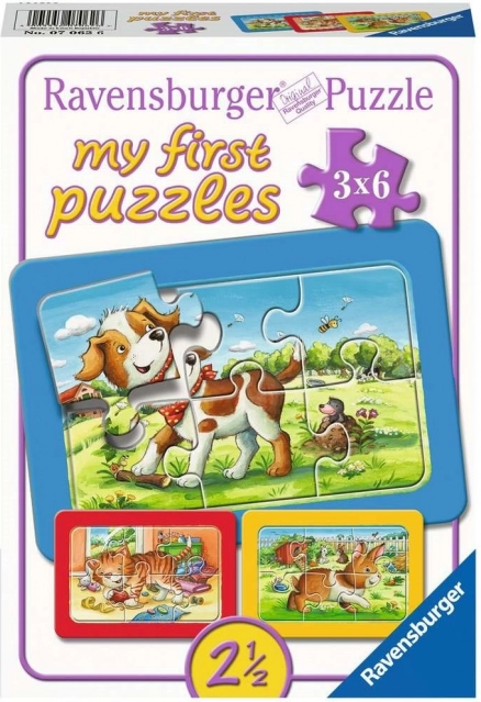 RAVENSBURGER Moje pierwsze puzzle Zwierzęcy przyjaciele 3x6 elementów