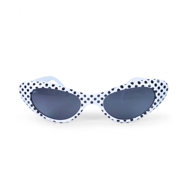 Retro okulary białe z czarnymi kropkami