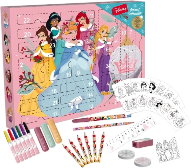 Kalendarz adwentowy Disney Księżniczki – kreatywny zestaw papierniczy