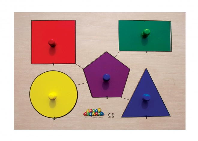 Just Jigsaws Drewniane puzzle kształty i pamięć 6 części i 4 wzory