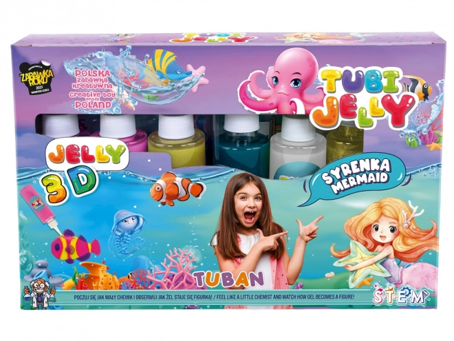 Tubi Jelly zestaw kreatywny syrenka 6 kolorów żelowe figurki