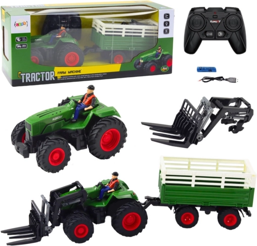 RC traktor z przyczepą i widłami 2.4 GHz
