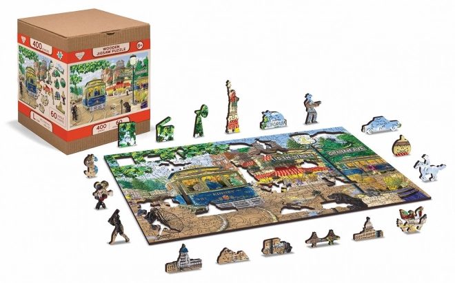 Drewniane puzzle wiktoriańska ulica 2w1