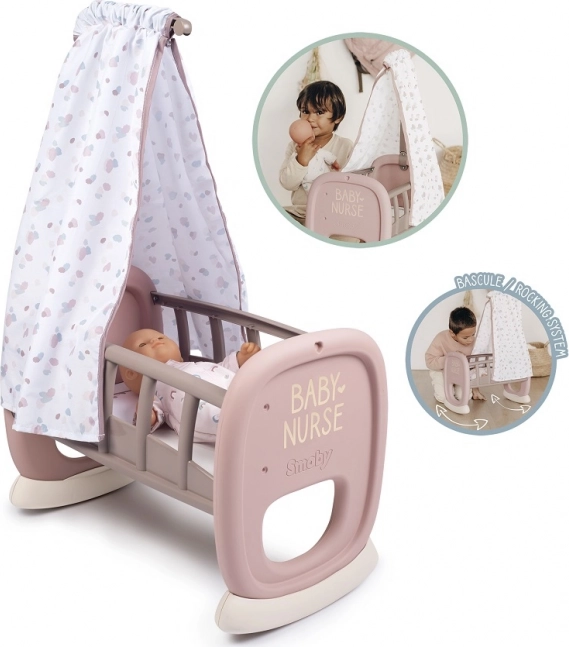 Smoby Baby Nurse kołyska z baldachimem dla lalek