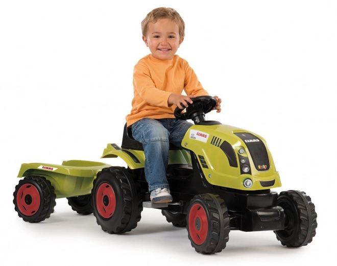 Traktor na pedały CLAAS Arion 400 z przyczepką zielony