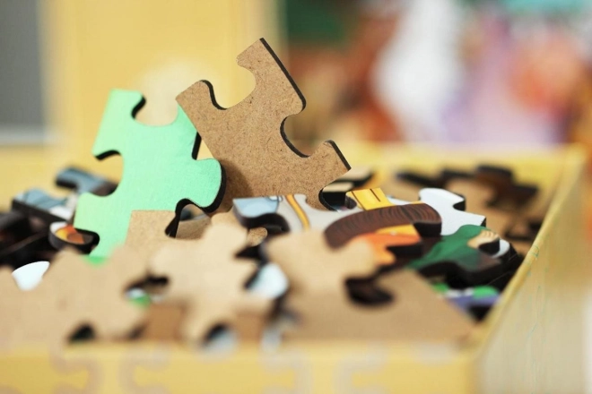 Drewniane puzzle urocze pingwiny 25 elementów