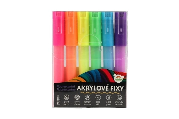Fluorescencyjne markery akrylowe na różne powierzchnie 6 szt.
