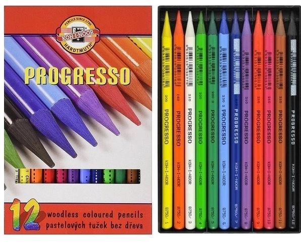 KOH-I-NOOR Kredki pastelowe Progresso 12 sztuk