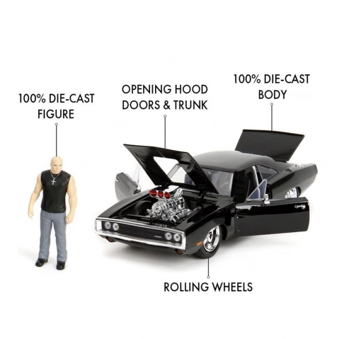 Szybcy i wściekli auto 1970 Dodge Charger 1:24 + figurka Dominica Toretta